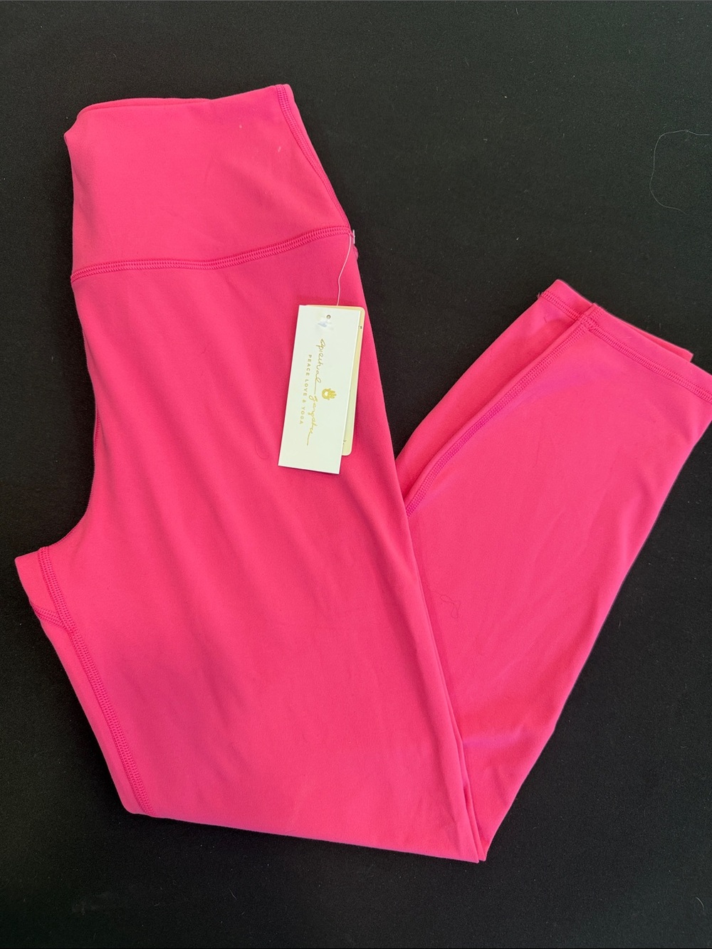 Spiritual Gangster Hot Pink High-Waist Leggings with Gold Logo